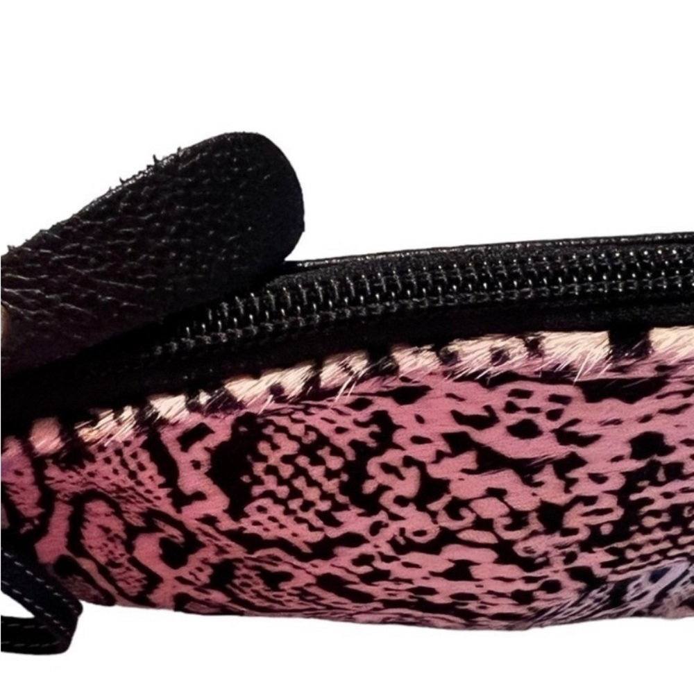 Myra Bag - Hairon Snakeskin 100% Leather Crossbody Bag or Wristlet - Picture 5 of 7